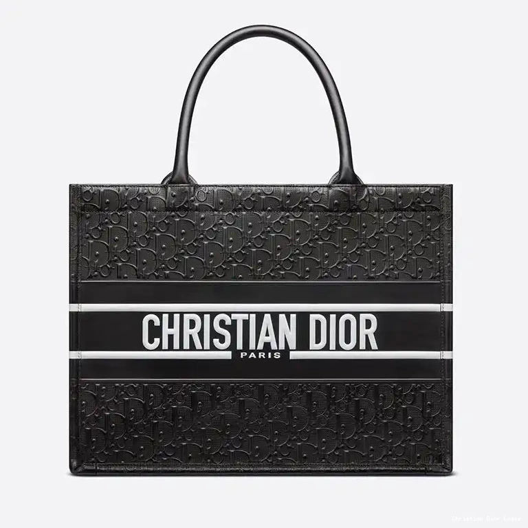 Black Calfskin Dior Embossed Book White Tote Oblique 0617 Luxury